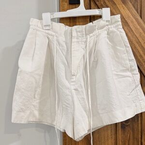 Zara White Linen Shorts
